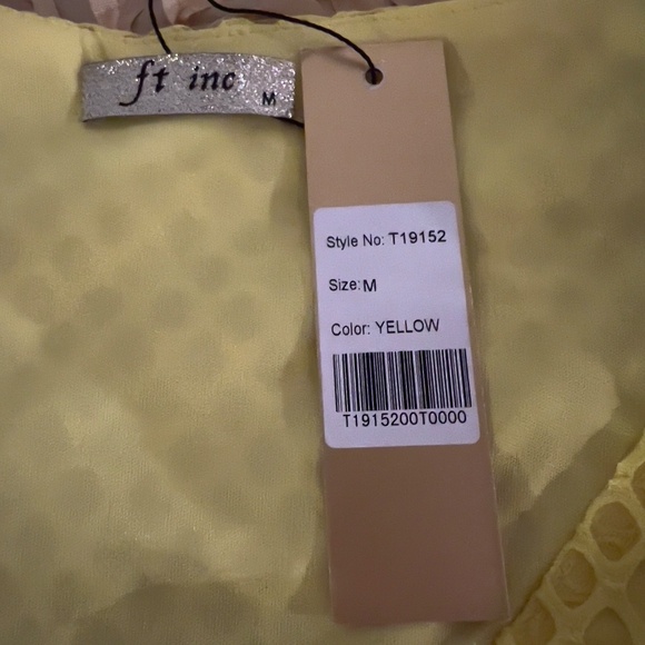 #A292 FT INC BOLD GLAMOUR FEMININE CHIC YELLOW MESH 2PC SKIRT SET NWT M - Picture 10 of 11